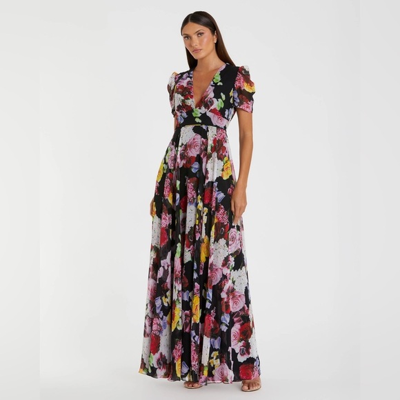 Mac Duggal Floral print black multi Dress 55933 - Picture 1 of 17